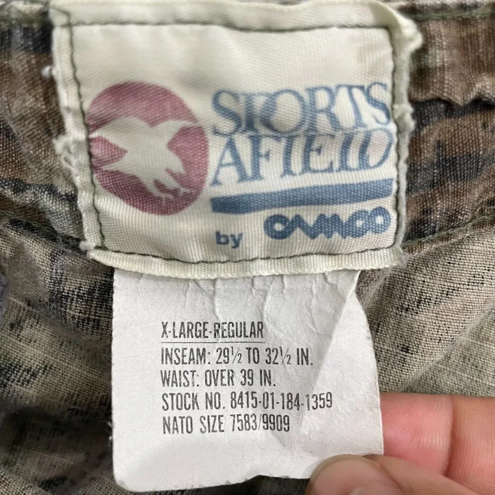 VTG Sports Afield Realtree Camo Pants Men XL Button Fly Tactical Hunting Cargo